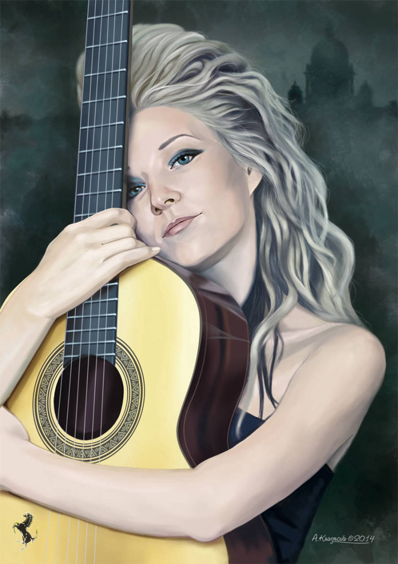 Портрет девушки с гитарой
