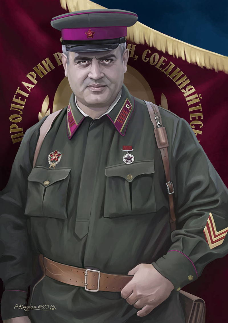 Портрет мужчины в форме офицера РККА